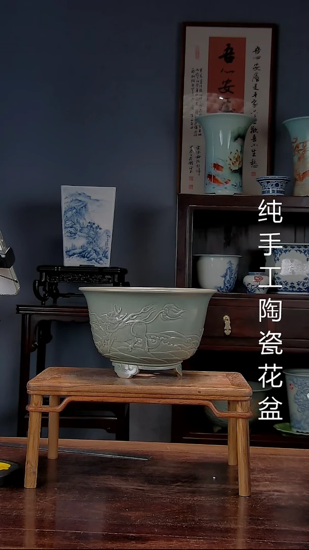 景德镇陶瓷手工花盆