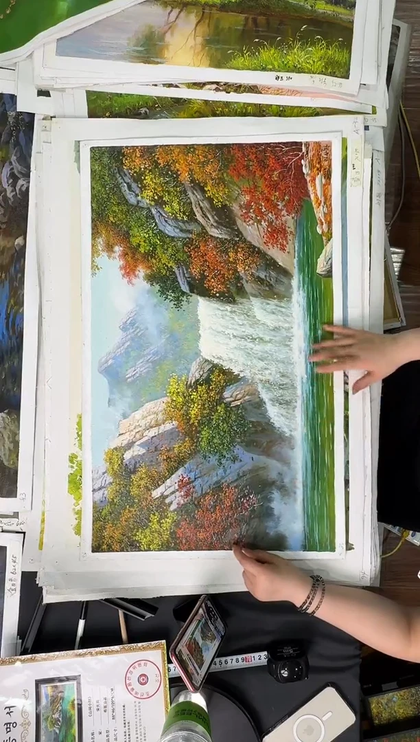 油画【原创·保真·带证书】朝鲜画家纯手绘油画--顺丰包邮--