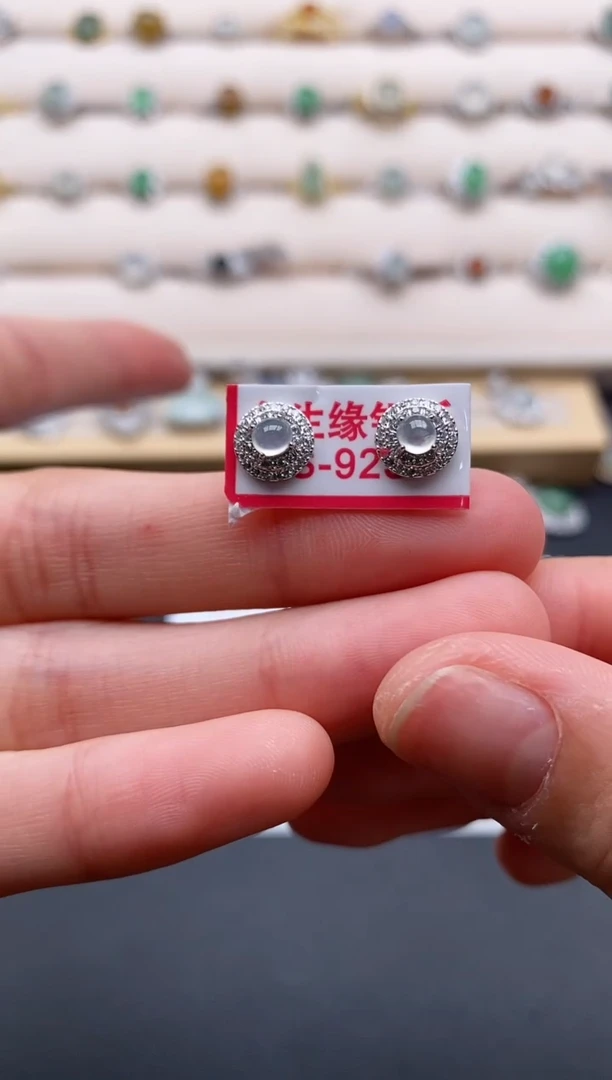 银S925镶嵌戒指翡翠5555555+6