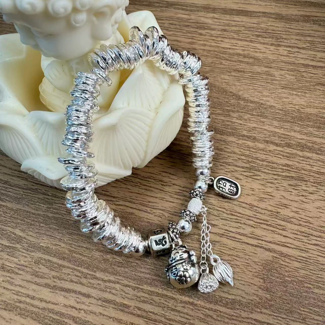 足银手链 小猫碎银盘缠两世欢手链