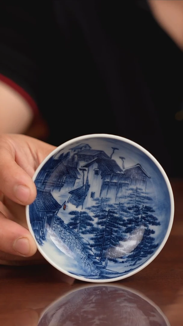 景琳藏青花北派山水