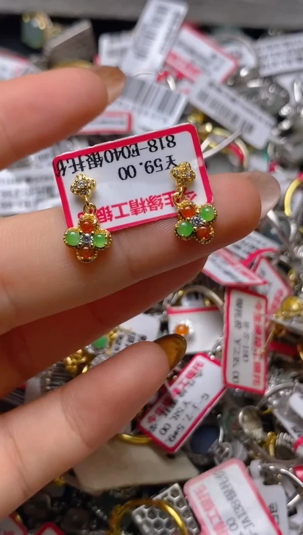 银S925镶嵌戒指翡翠百内无证书