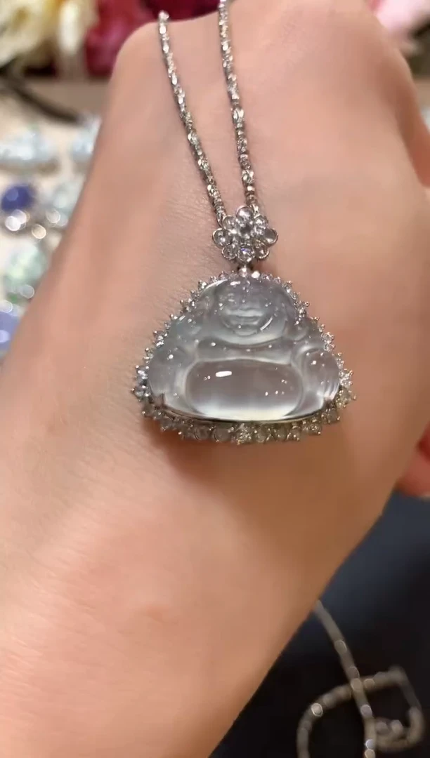 吊坠(不含链)18K金镶嵌翡翠z82