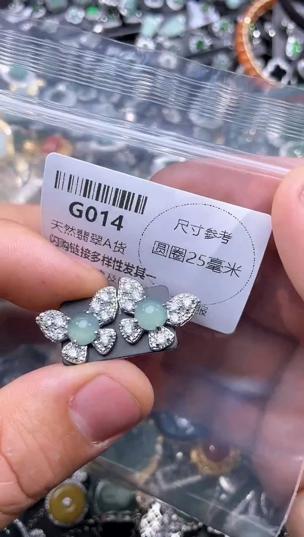 【闪购商品】翡翠颈饰未镶嵌G014耳钉