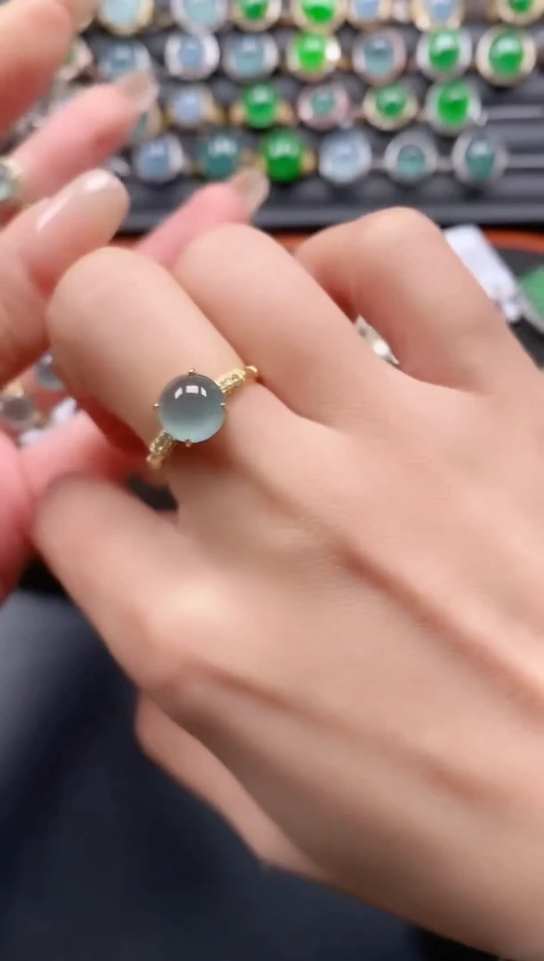 银S925镶嵌戒指翡翠111