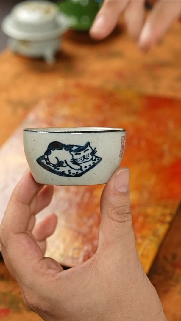 茶具粗陶碗杯 吐司猫
