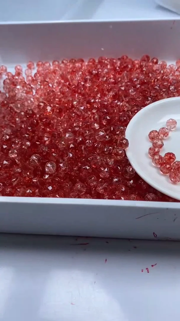 颈饰未镶嵌水晶w3220红碧玺切面10mm*10颗