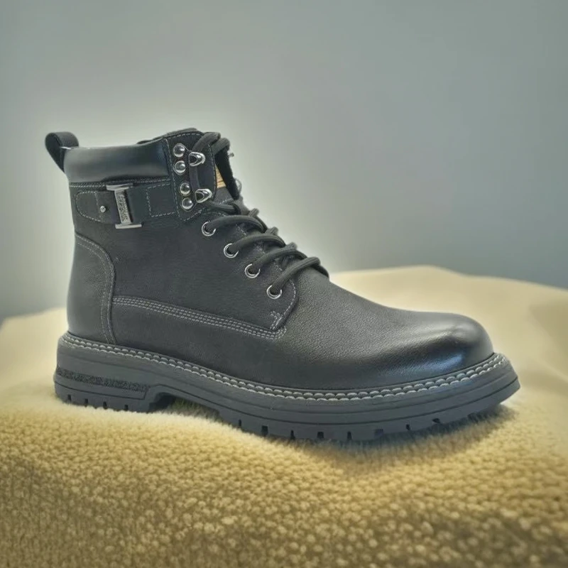 Kangnai/康奈康奈橡胶大底牛皮短靴男靴