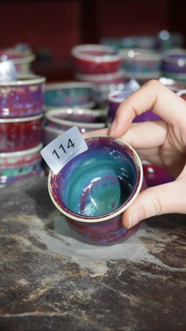 摆件陶精品窑变钧瓷茶器