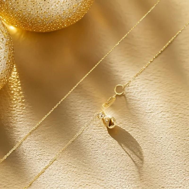 肖邦抽拉）18K金au750 肖邦链50cm抽拉可调节素金链 多样性发一