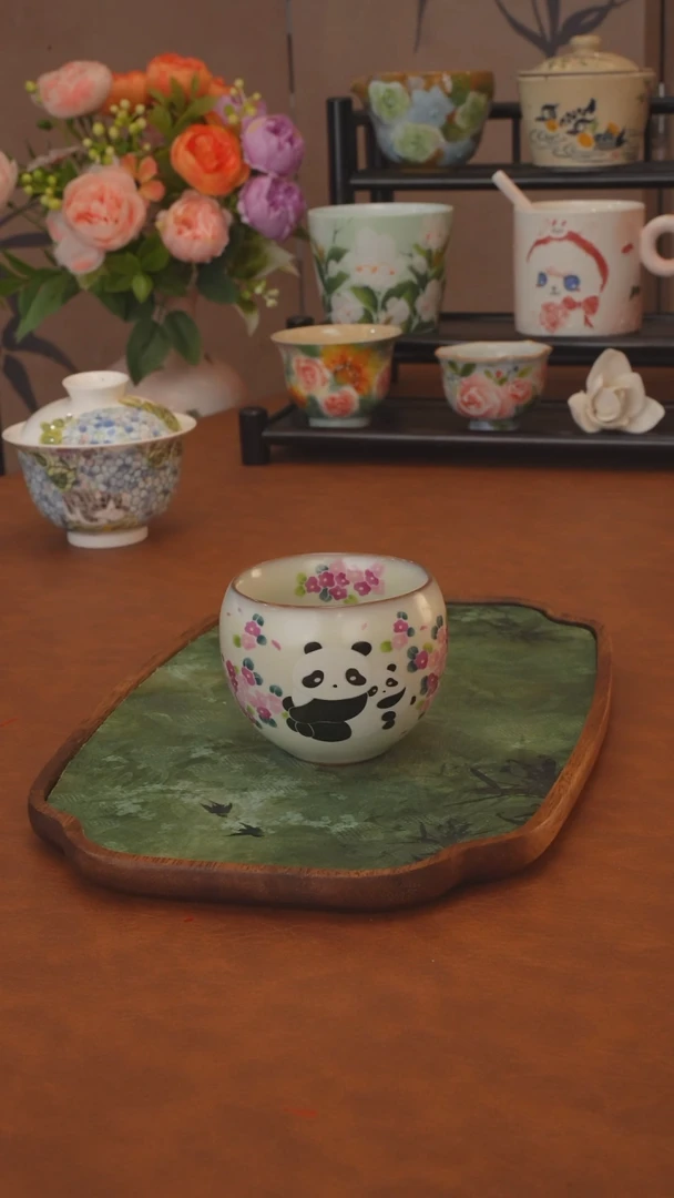 猪油冻系列 梅花蛋杯 带开片
