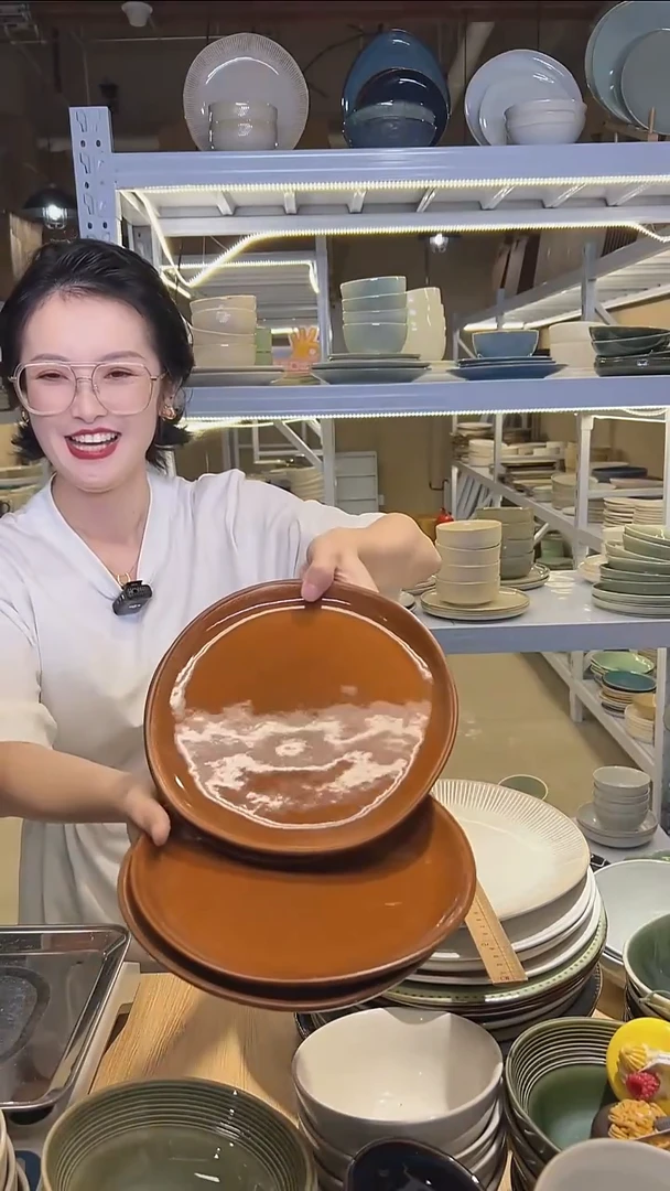 瓷151（八寸）外贸尾货高温釉下彩陶瓷餐具默认微瑕