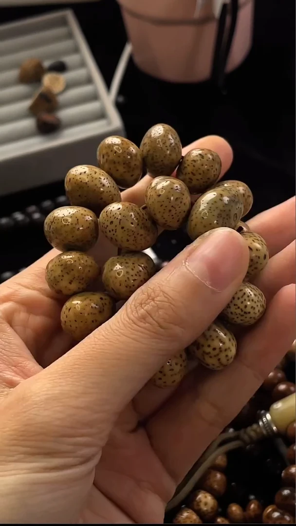 手串星月菩提精工级浅花皮星月原形手串