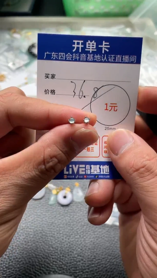 颈饰未镶嵌翡翠耳钉