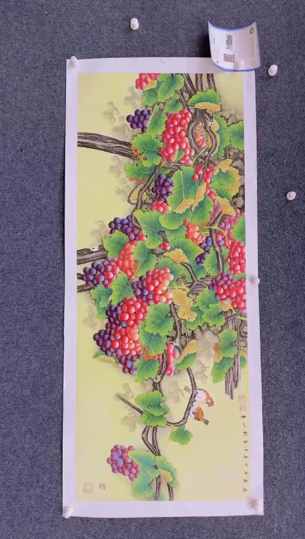 【闪购商品】国画1.26展馆-黄春香六尺-葡萄09