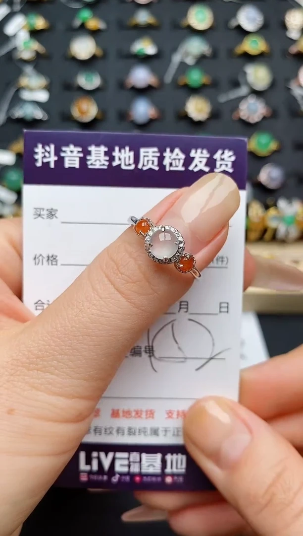 翡翠戒指银S925镶嵌............