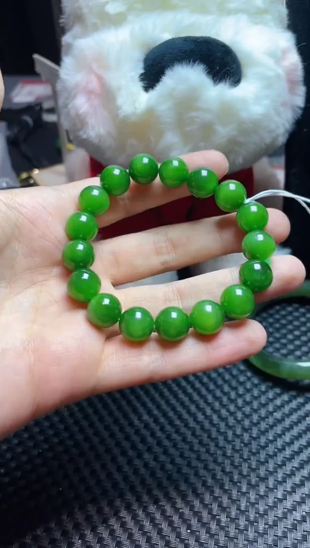 手串未镶嵌和田玉和田玉碧玉猫眼手串12mm