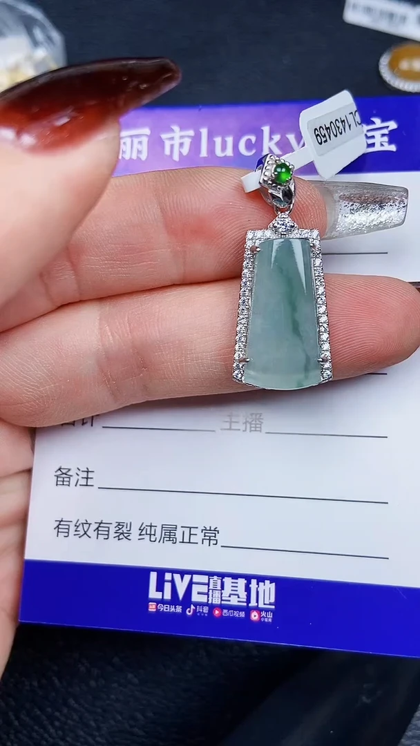 颈饰银S925镶嵌翡翠8133