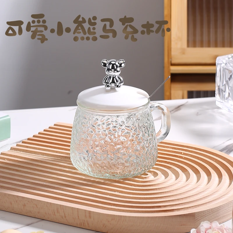 【带盖带勺子】高颜值小熊马克杯带杯盖勺家用办公室水杯咖啡礼品杯