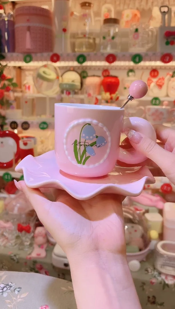 摆件品质好发货快放心拍！铃兰花咖啡杯