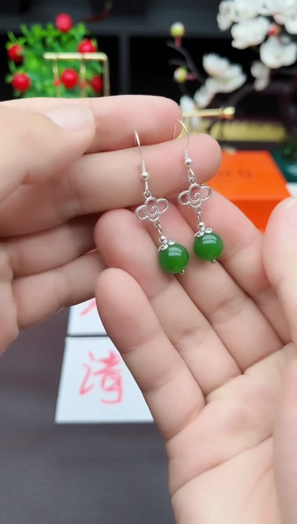 玛瑙/玉髓耳饰银S925镶嵌532000