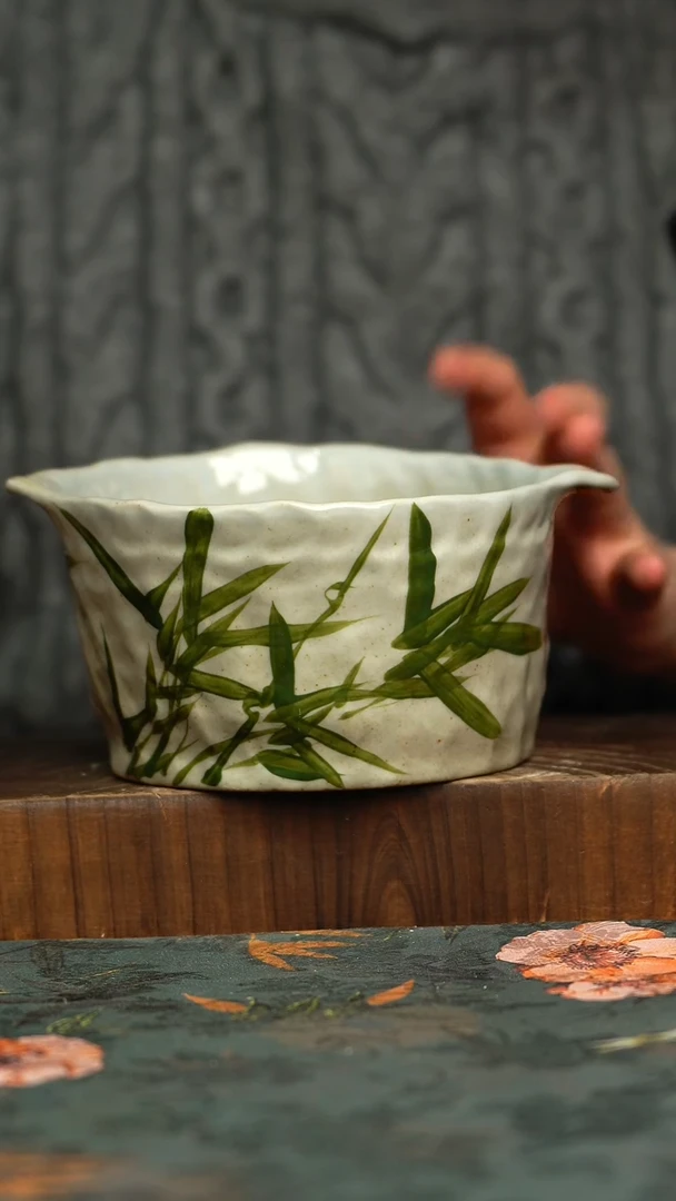 杯釉下彩手工手绘同款陶器