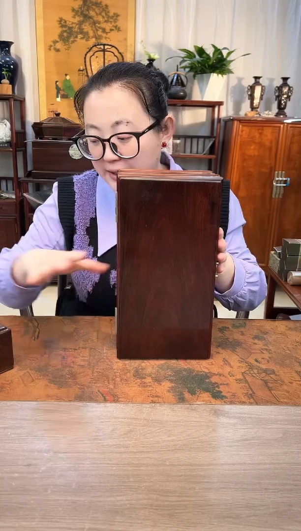 【闪购商品】红酸枝木类成套家具大红酸枝 素面条盒32*17*11