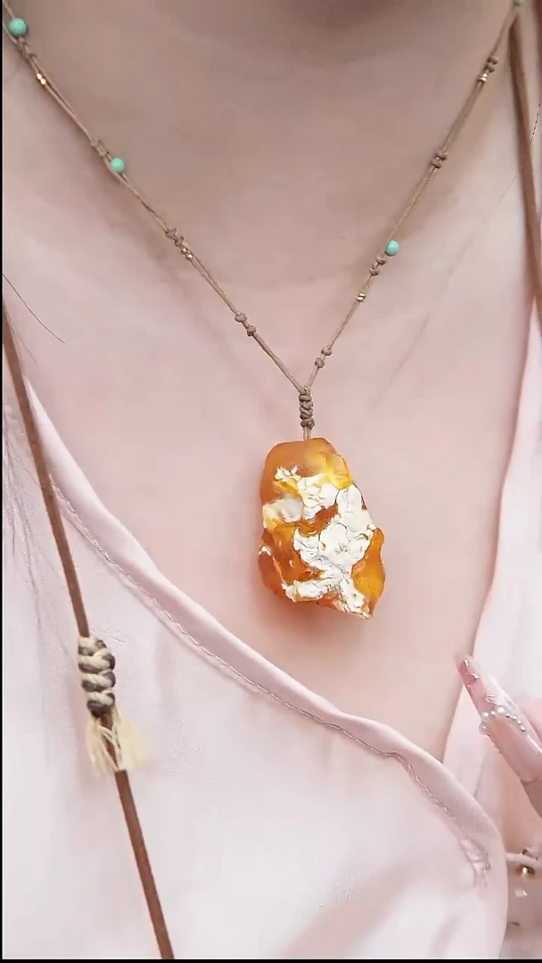 裸石蜜蜡未镶嵌*百搭蜜蜡锁骨链*吊坠设计款*可调节长短
