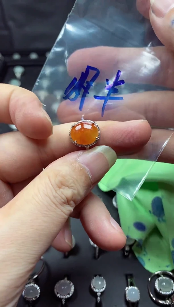 未镶嵌戒指翡翠月****)翡翠戒指#