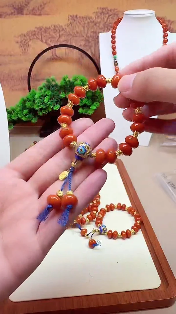 蜜蜡颈饰14K金镶嵌S272