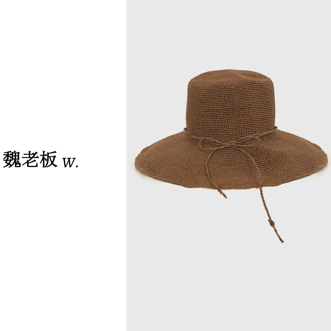 W.Diva【魏老板】时尚休闲带绑绳防风遮阳防晒草帽50H161763