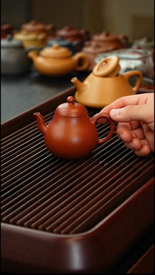 茶壶紫砂95新砂朱全手工梨130cc