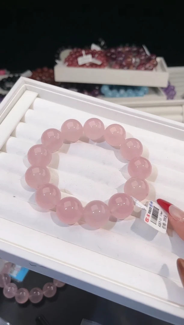 【闪购商品】水晶手链未镶嵌多样性发一粉晶17mm