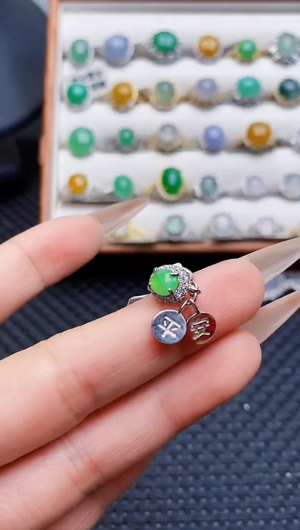 银S925镶嵌戒指翡翠4408