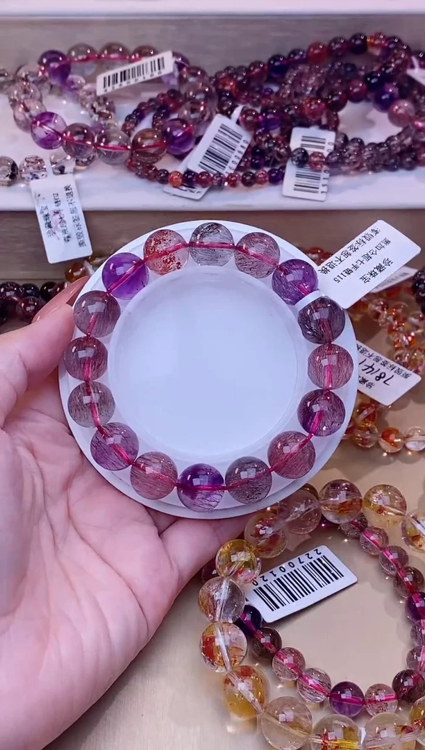 未镶嵌手串水晶黑加仑超七12m+