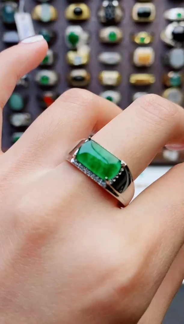 未镶嵌戒指翡翠天然翡翠男戒