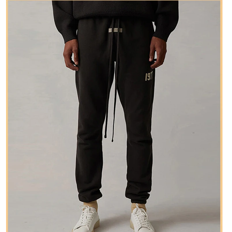 1977植绒休闲束脚ESS长裤潮牌抽绳美式高街户外男士休闲裤弹力潮