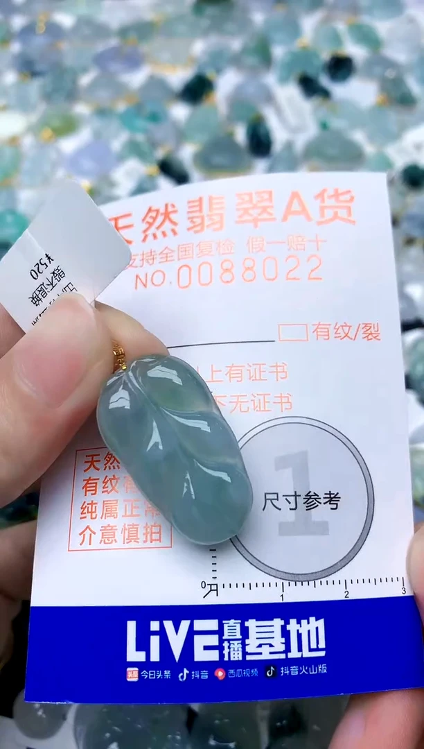 颈饰18K金镶嵌翡翠天然A货翡翠