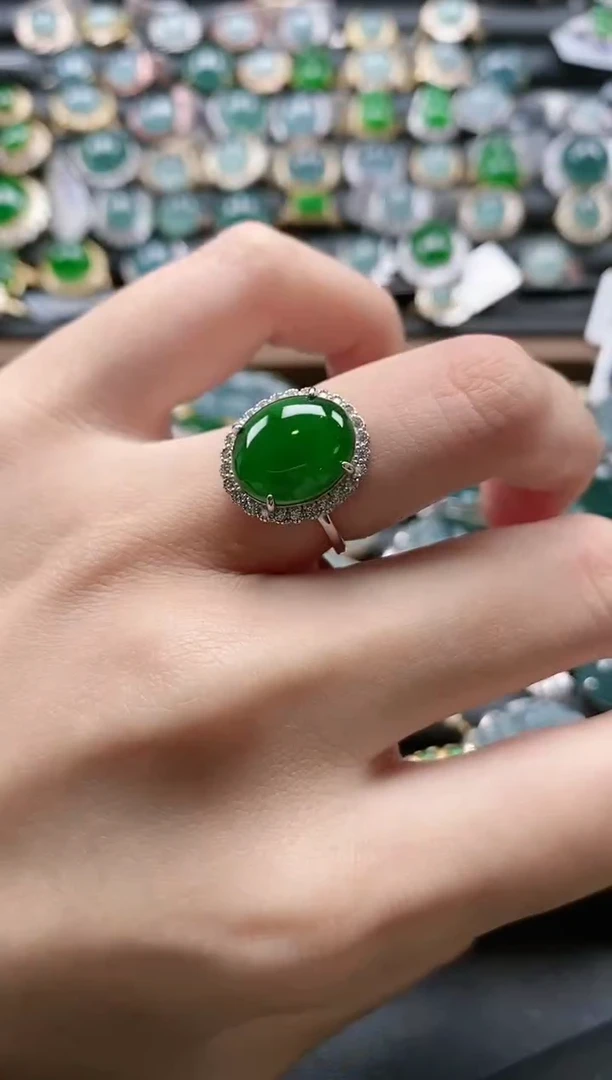 【闪购商品】翡翠戒指银S925镶嵌51511