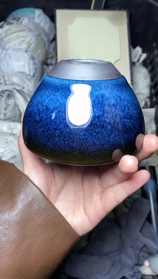 【闪购商品】茶盏回蓝 钵 盏三疯建盏茶器