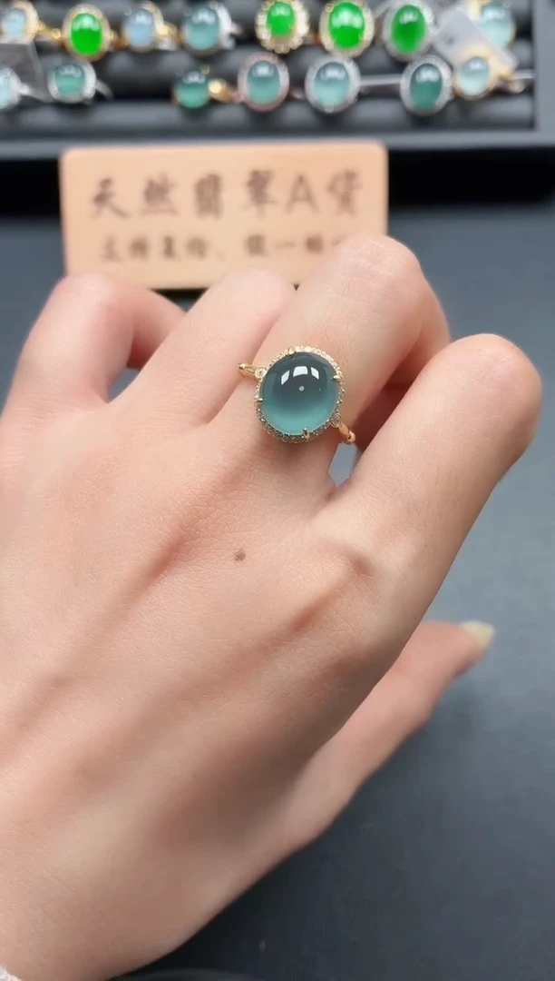 银S925镶嵌戒指翡翠111
