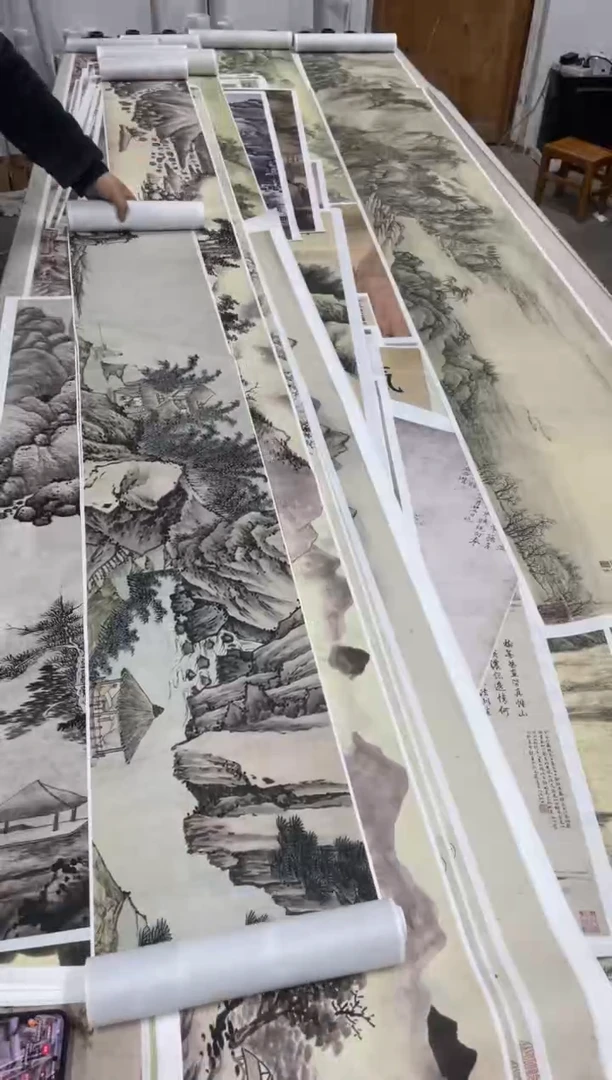沈周 山水图长卷  微喷复刻