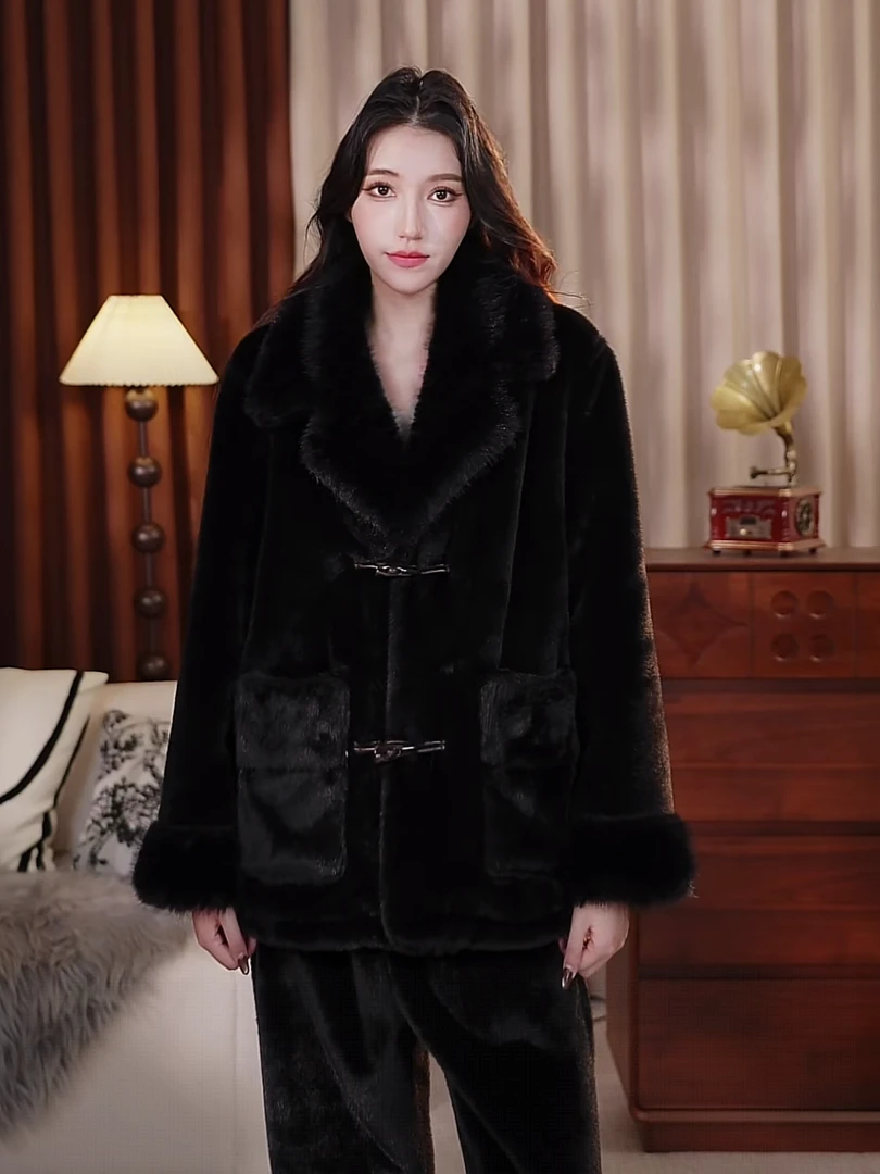 2025年新款高端轻奢冬季保暖时尚睡衣家居服气质休闲套装CXY