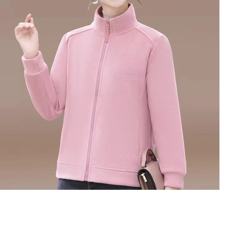 【靓衣园】时尚立领加绒舒适超软容嬷嬷外套