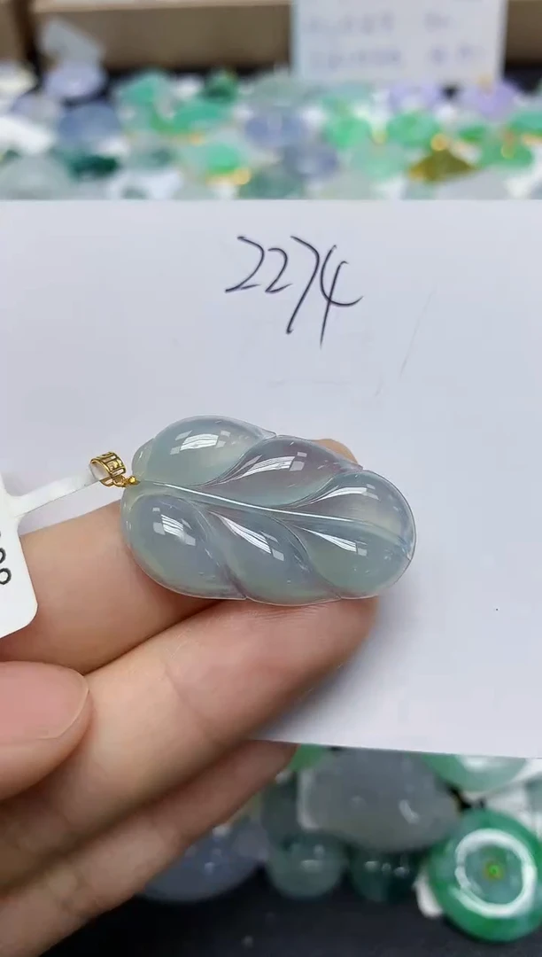 翡翠18K金镶嵌颈饰天然缅甸翡翠A货翡翠百元以上9元证书费自理