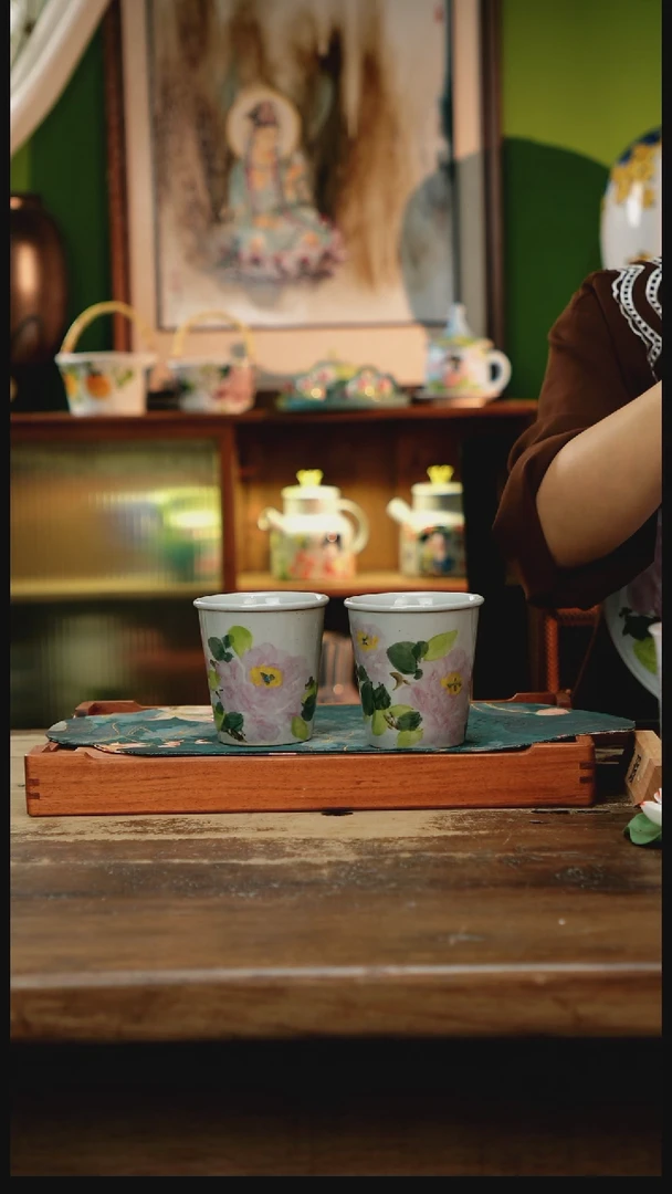 瓷片景德镇纯手工釉下彩精品茶具