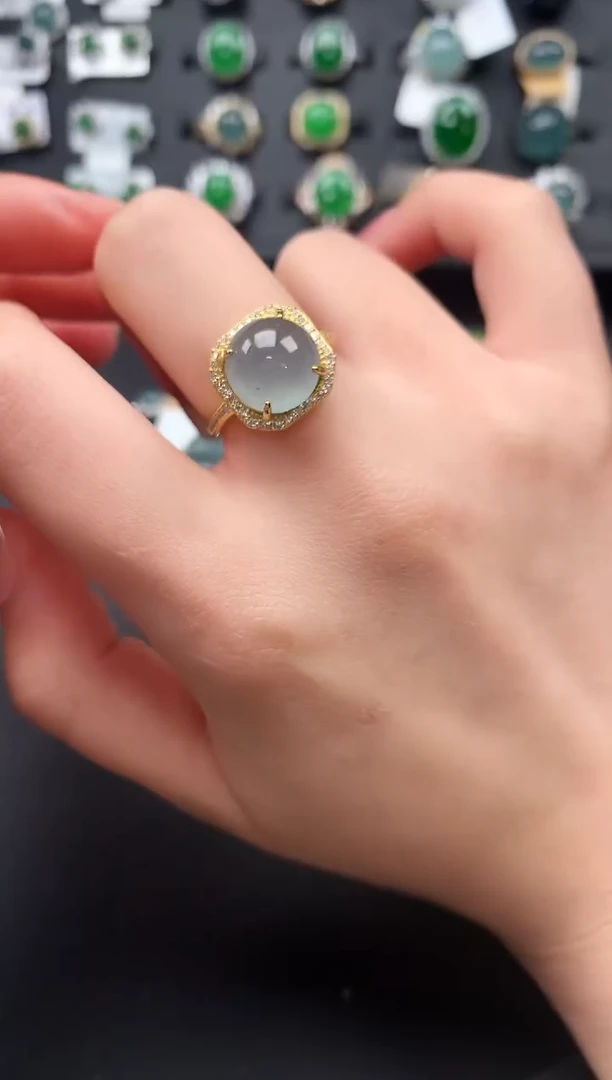 【闪购商品】翡翠戒指银S925镶嵌512214