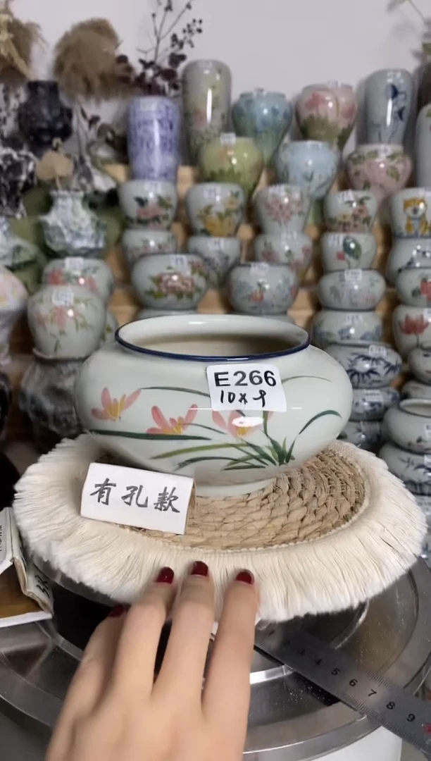 开播福利 瓷韵花盆 E266 手工制品 完美主义者慎拍