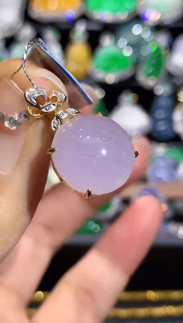 吊坠(不含链)18K金镶嵌翡翠L多样性发其一