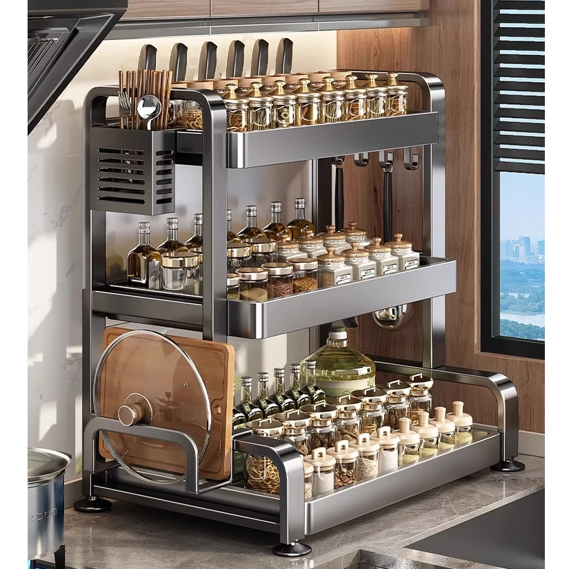 厨房调料品置物架台面多功能调料架子油盐酱醋调味瓶罐收纳盒